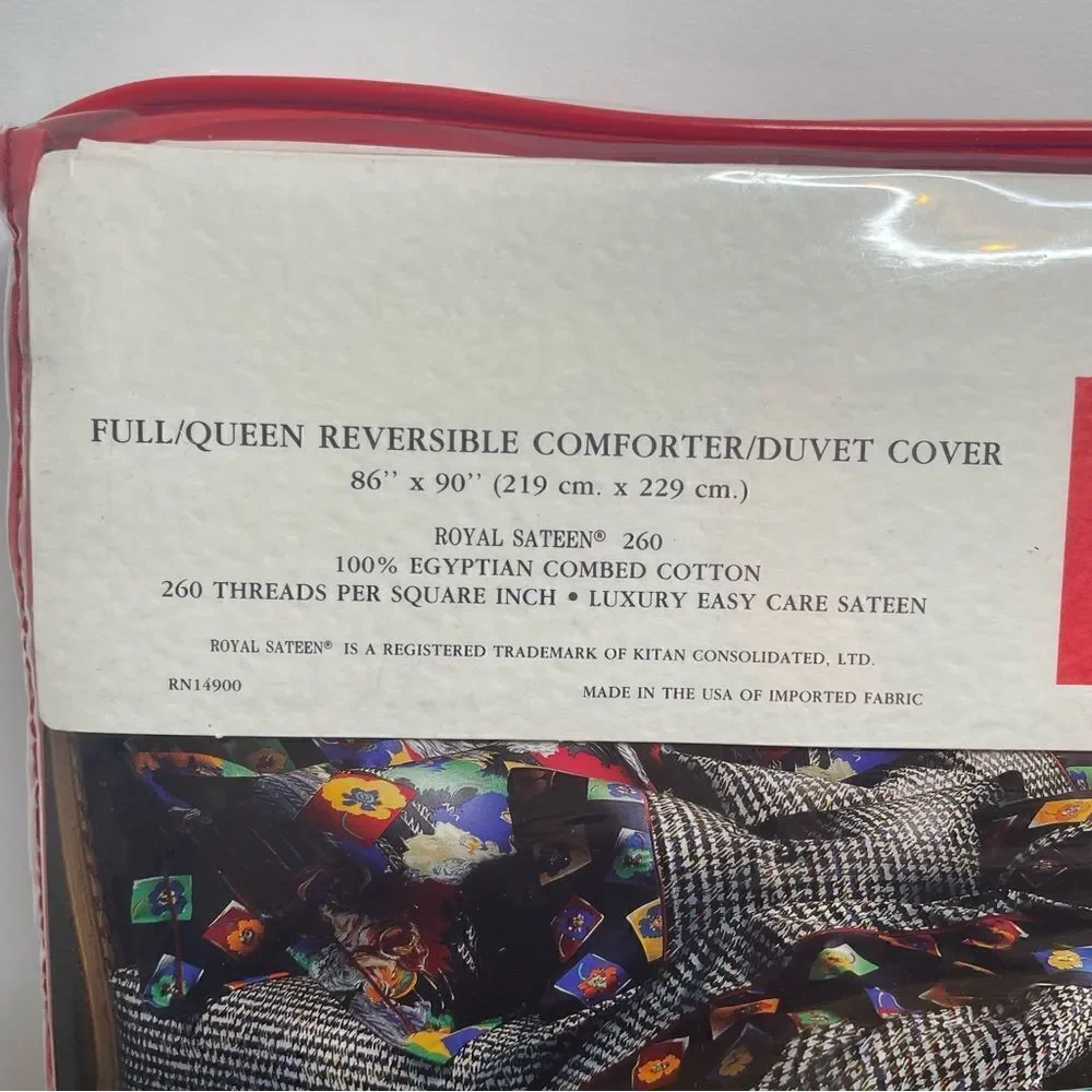 NEW Ungaro Paris Retro 70s 80s Sealed Full / Queen Reversible Bed Duvet Cover